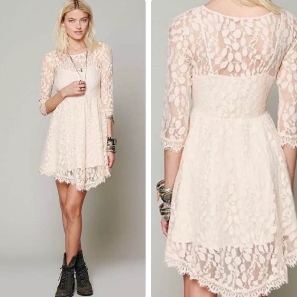 Free people floral mesh dress